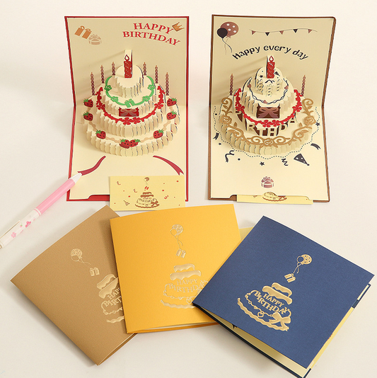 Fifaytech™ 3D Happy Birthday Card with Cake Design