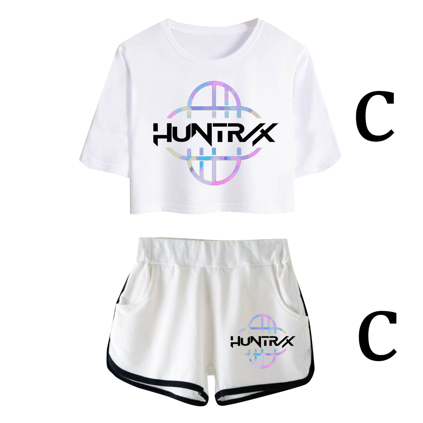 Fifaytech™ K-Pop Demon Hunter Huntrix Cropped Top + Shorts Two-Piece Set