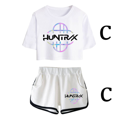 Fifaytech™ K-Pop Demon Hunter Huntrix Cropped Top + Shorts Two-Piece Set