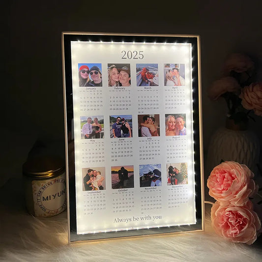 Fifaytech™ Personalized Photo Calendar Mirror Light Box