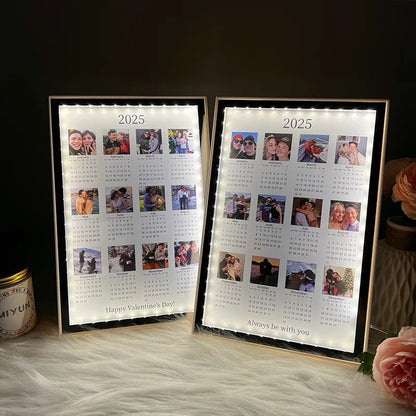 Fifaytech™ Personalized Photo Calendar Mirror Light Box