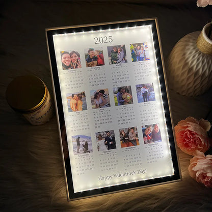 Fifaytech™ Personalized Photo Calendar Mirror Light Box