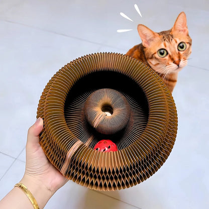 Fifaytech™ Cat Pulls Scratch Cardboard with Ball Accordion