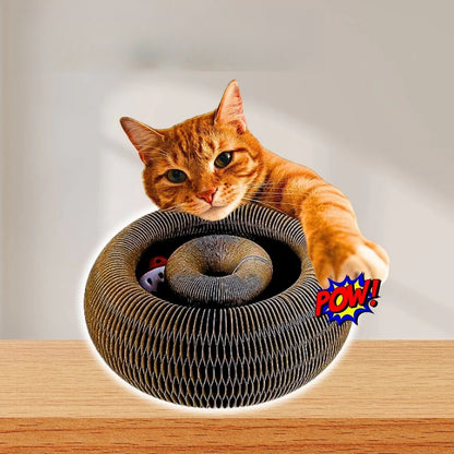 Fifaytech™ Cat Pulls Scratch Cardboard with Ball Accordion