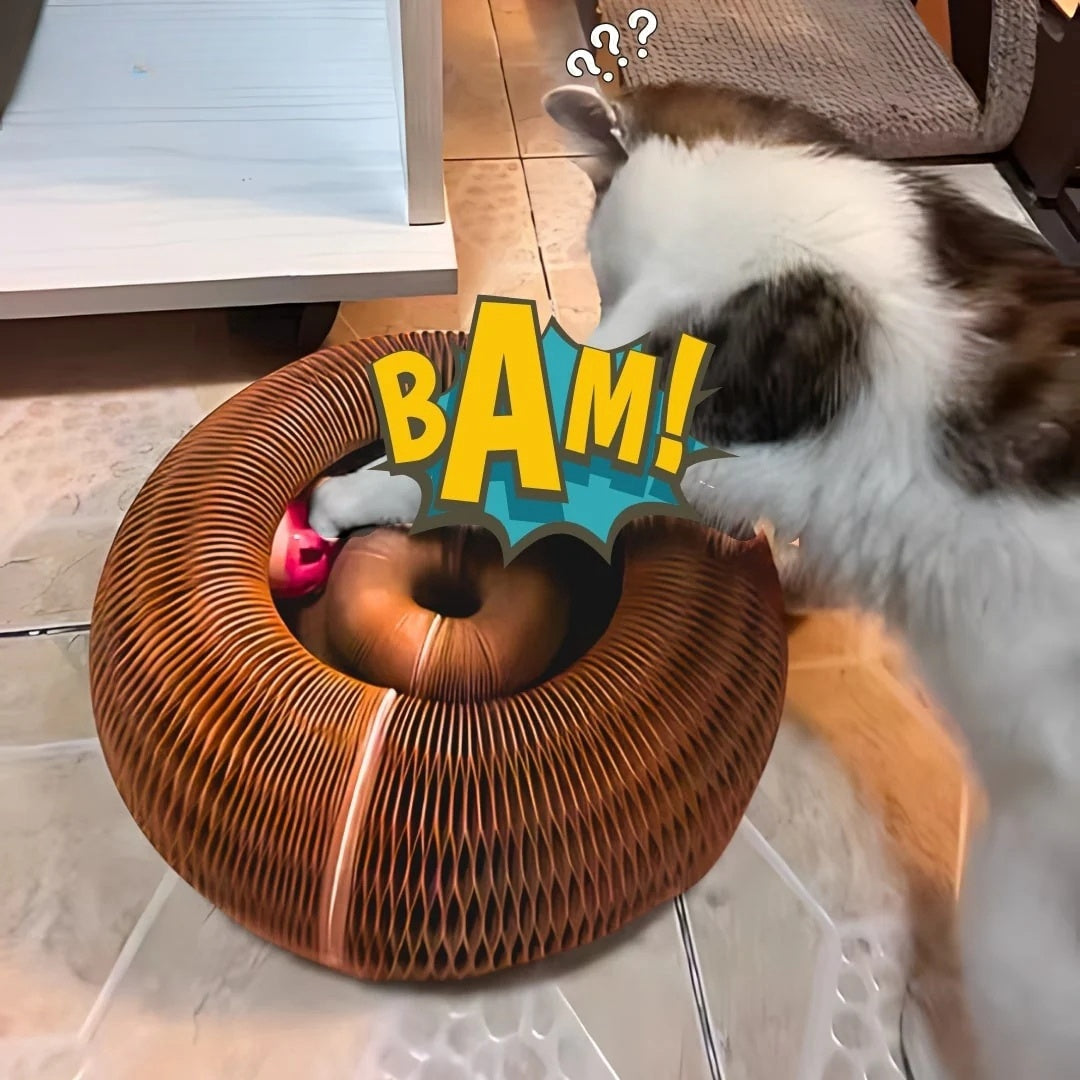 Fifaytech™ Cat Pulls Scratch Cardboard with Ball Accordion