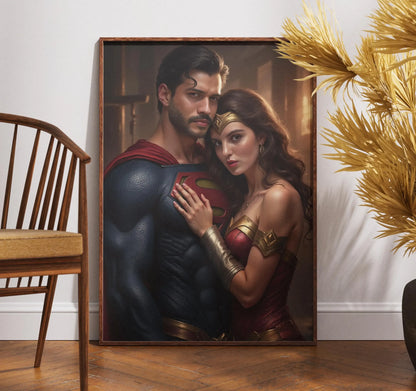 Fifaytech™ Custom Superhero Couple Portrait from Photo