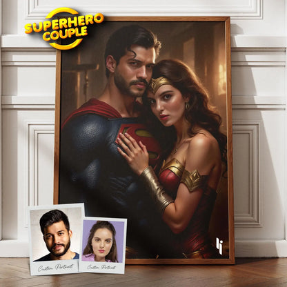Fifaytech™ Custom Superhero Couple Portrait from Photo