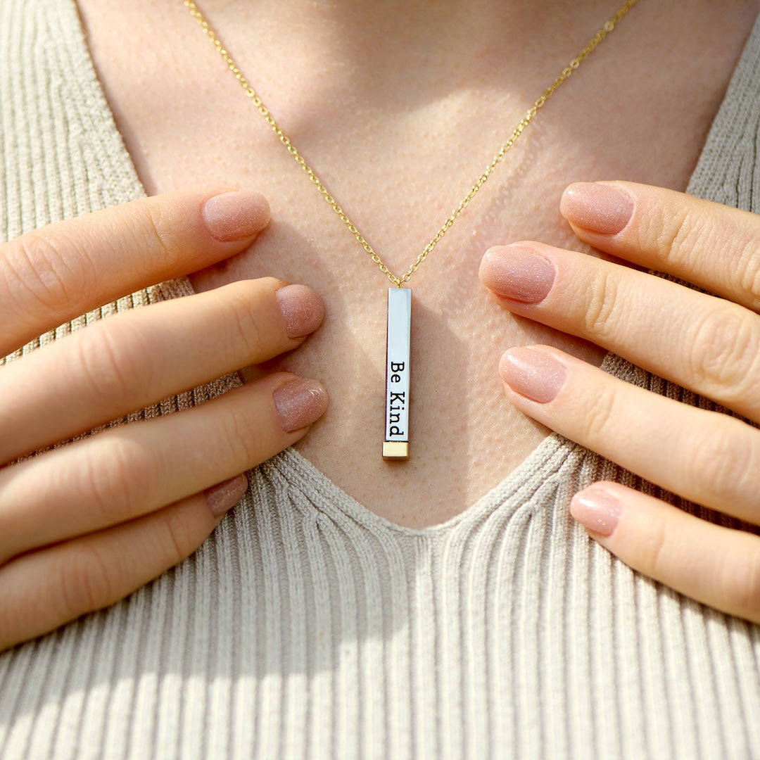 Fifaytech™ Be Kind...of a bi♡ch - Hidden Message Necklace