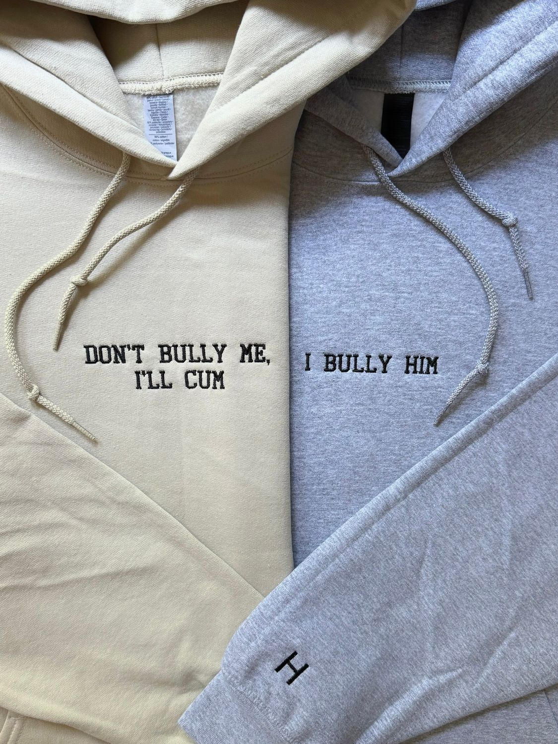 Don't Bully Me I'll Cum - I Bully Him/ Her Matching Embroidery Set