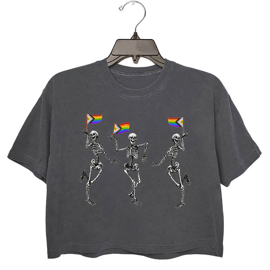 Fifaytech™ Pride skeleton  Crop Tee For Women