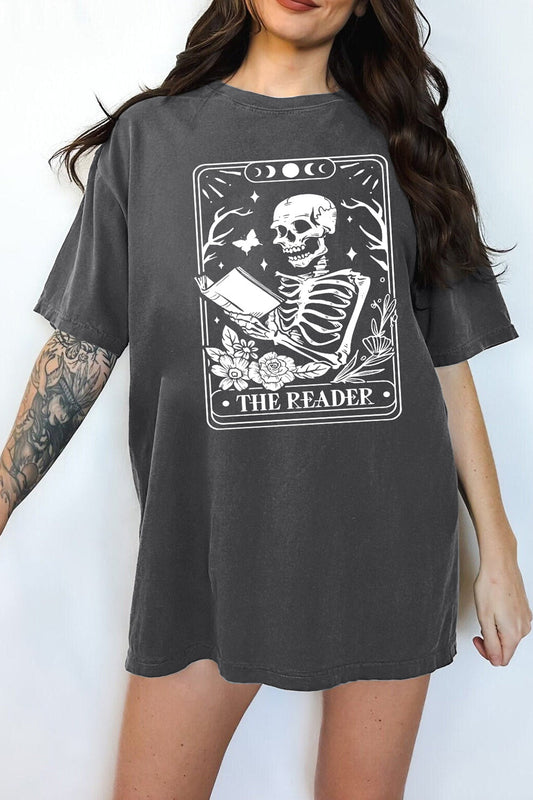 Fifaytech™ The Reader Tarot Card Skeleton Tee For Women