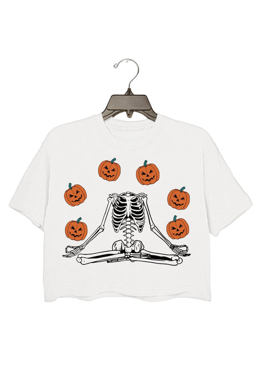 Fifaytech™ Skeleton Pumpkin Round Crop Top For Women