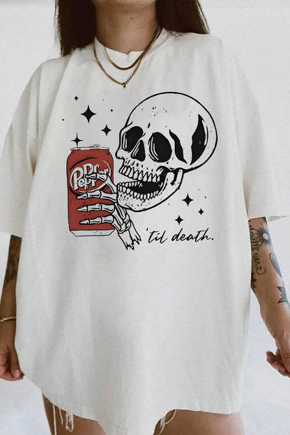 Fifaytech™ Till Death Dr. Pepper Skeleton Halloween Tee For Women