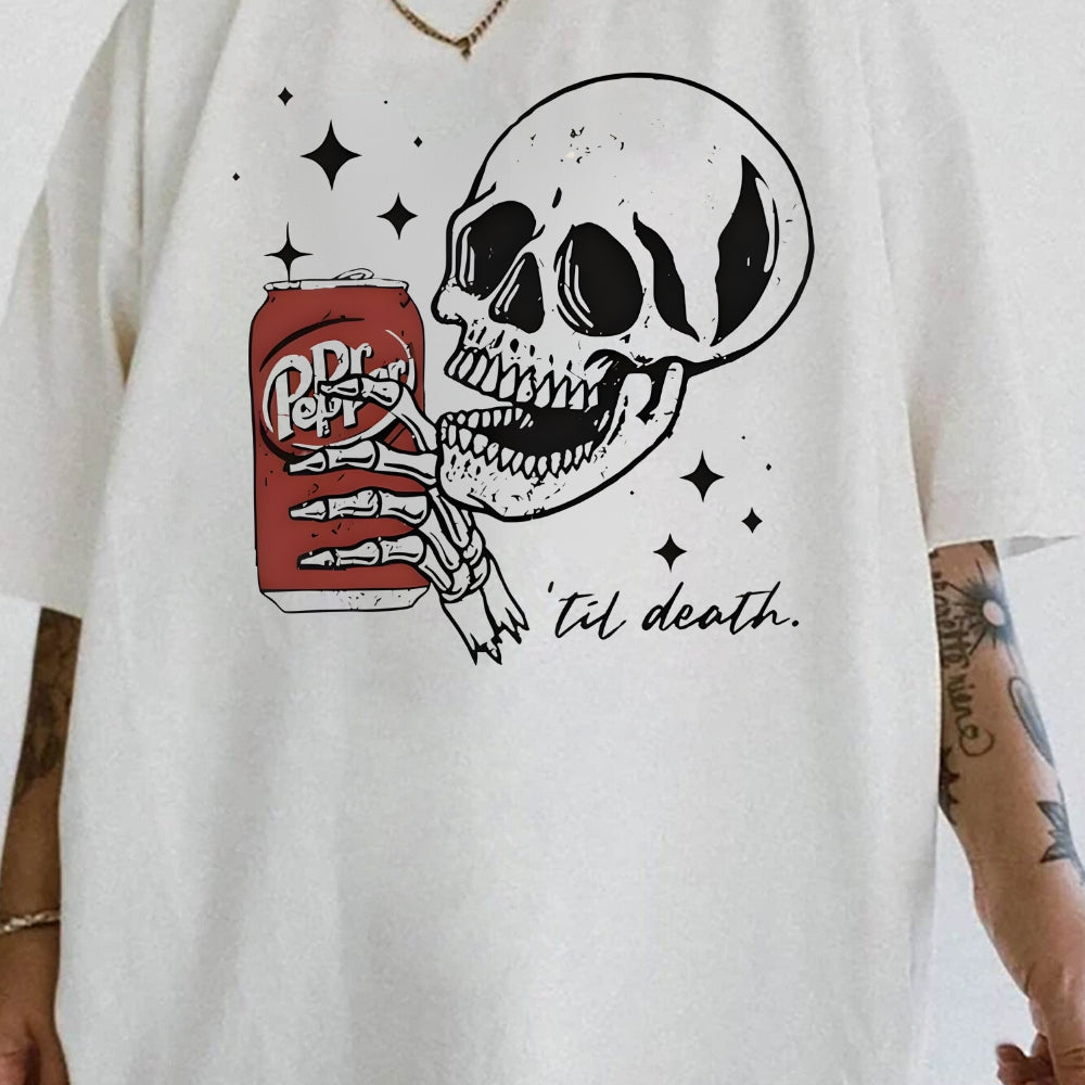 Fifaytech™ Till Death Dr. Pepper Skeleton Halloween Tee For Women