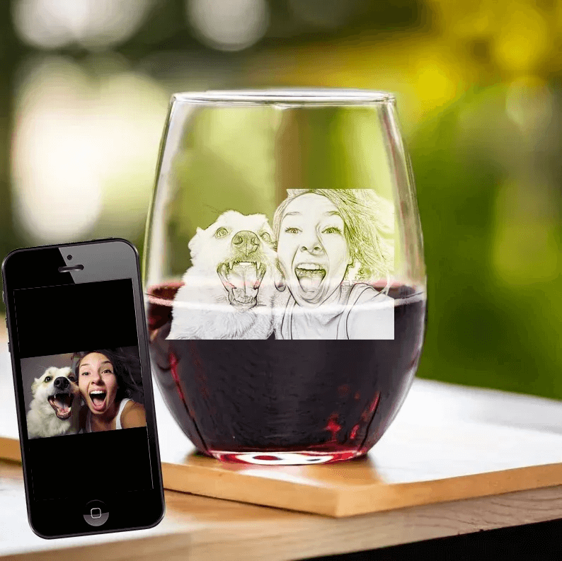 Fifaytech™ Father's day Etched Picture Rocks glass