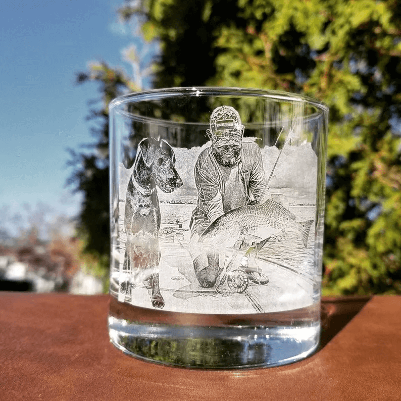 Fifaytech™ Father's day Etched Picture Rocks glass