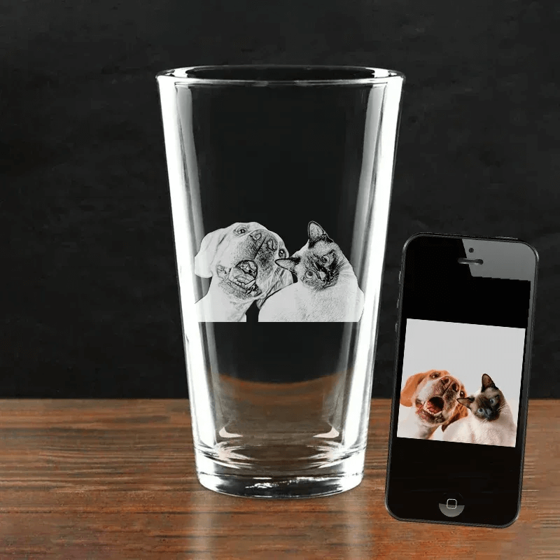 Fifaytech™ Father's day Etched Picture Rocks glass