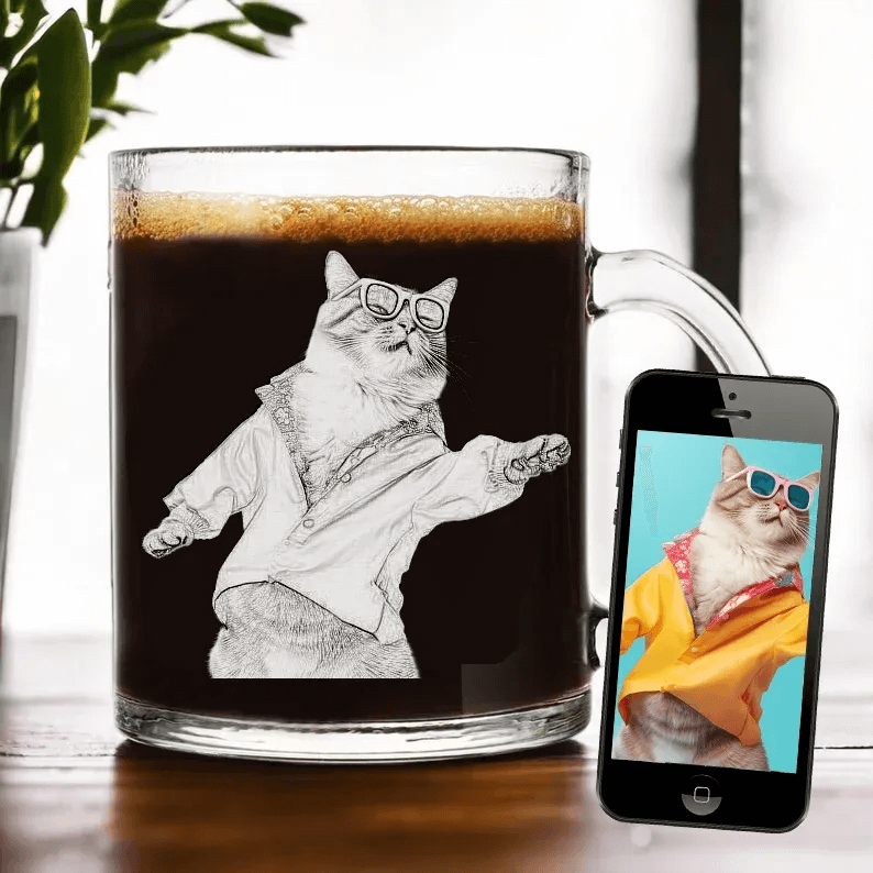 Fifaytech™ Father's day Etched Picture Rocks glass