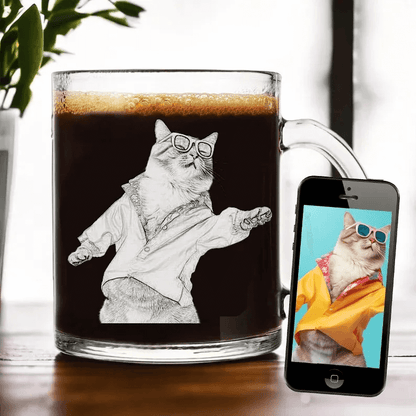 Fifaytech™ Father's day Etched Picture Rocks glass