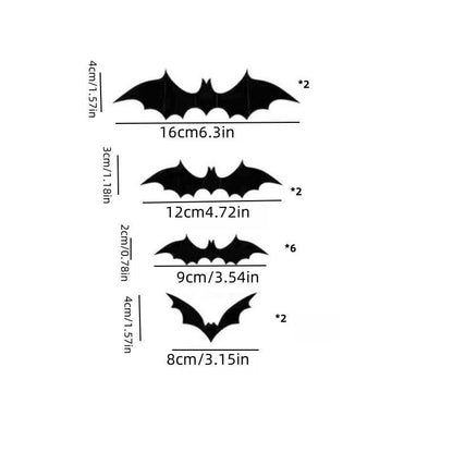 Fifaytech™ Halloween 3D Bat Design LED Decorations 12pcs/24pcs Set