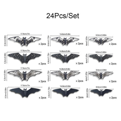Fifaytech™ Halloween 3D Bat Design LED Decorations 12pcs/24pcs Set