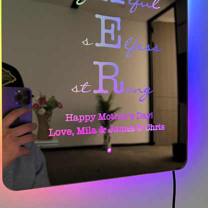 Custom Mother/Grandma Mirror: Personalized Engraved Gift for Mother's Day/Birthday