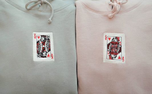 Fifaytech™ King & Queen of Hearts Matching Embroidery Set