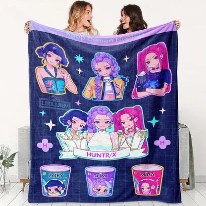 Fifaytech™ Kpop Demon Hunters Inspired Flannel Blanket