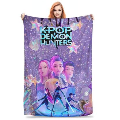 Fifaytech™ Kpop Demon Hunters Inspired Flannel Blanket