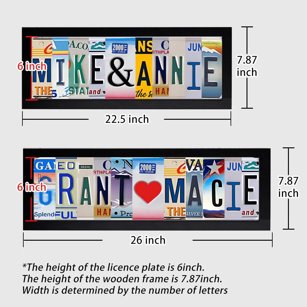 Fifaytech™ Handmade License Plate Metal Sign For Couples