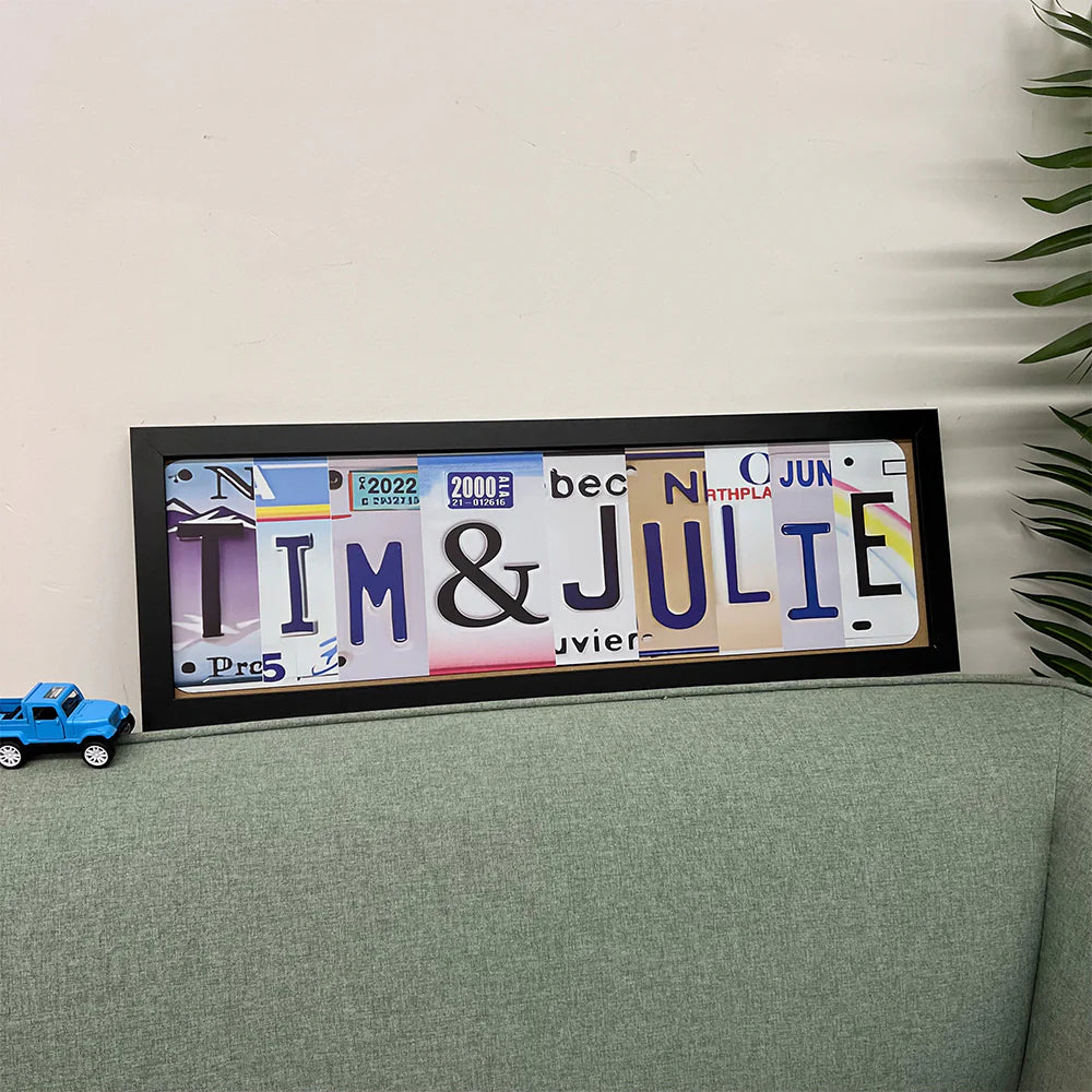 Fifaytech™ Handmade License Plate Metal Sign For Couples