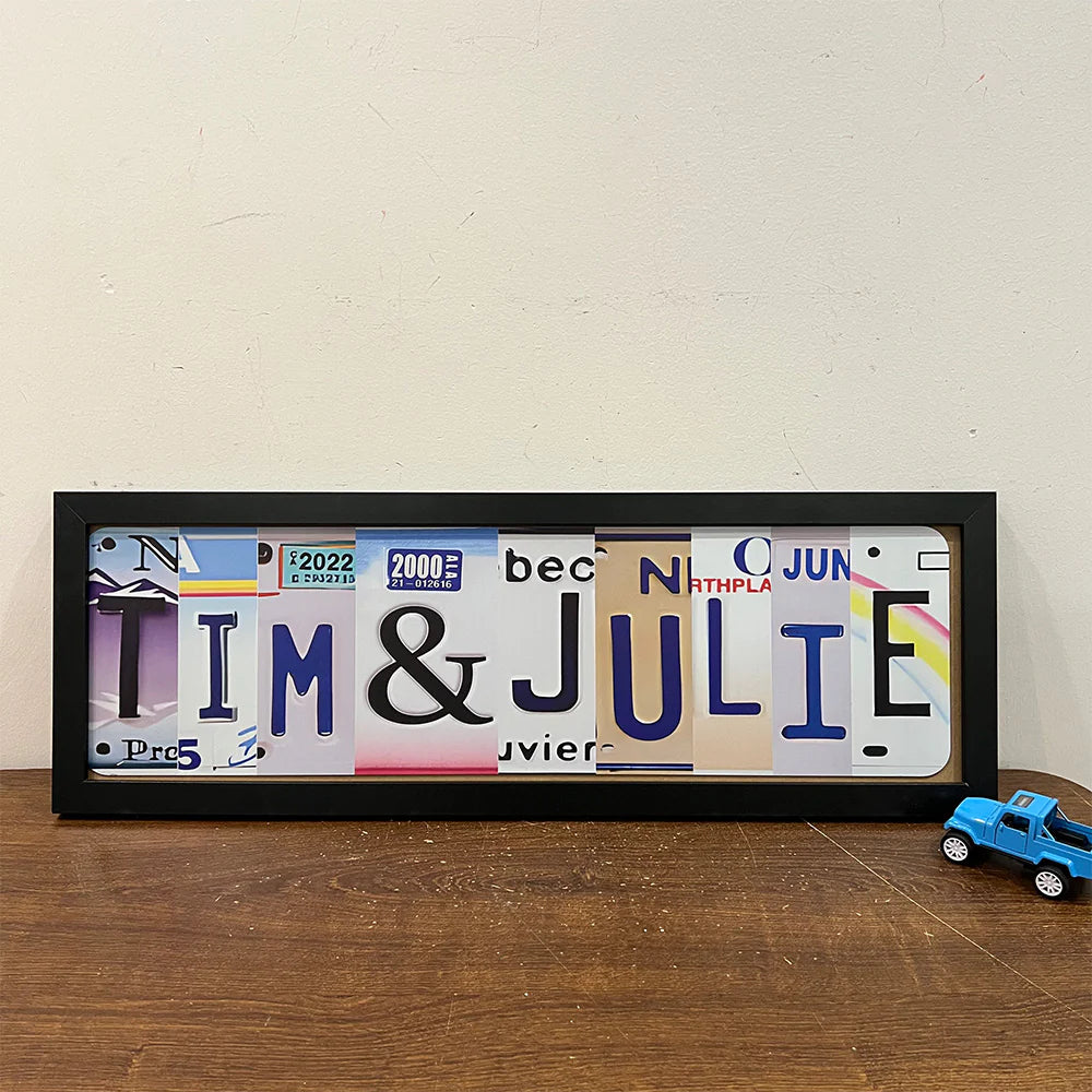 Fifaytech™ Handmade License Plate Metal Sign For Couples