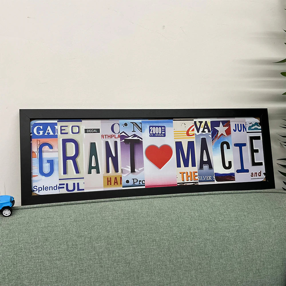 Fifaytech™ Handmade License Plate Metal Sign For Couples