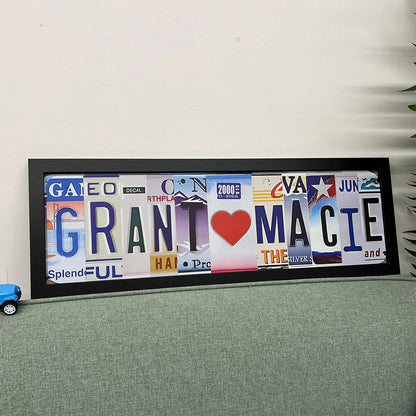 Fifaytech™ Handmade License Plate Metal Sign For Couples