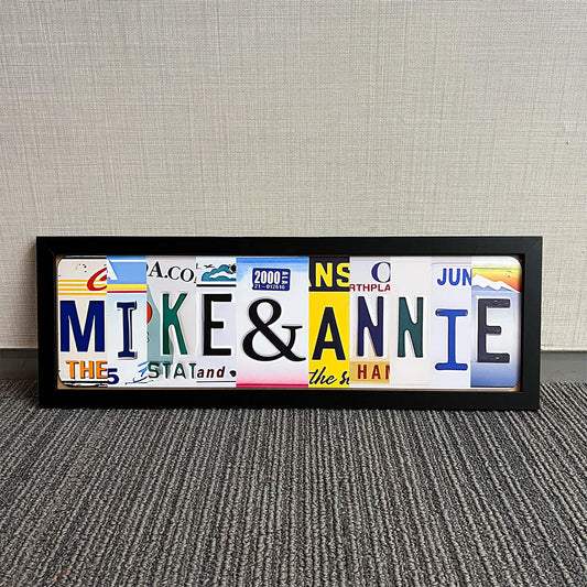 Fifaytech™ Handmade License Plate Metal Sign For Couples