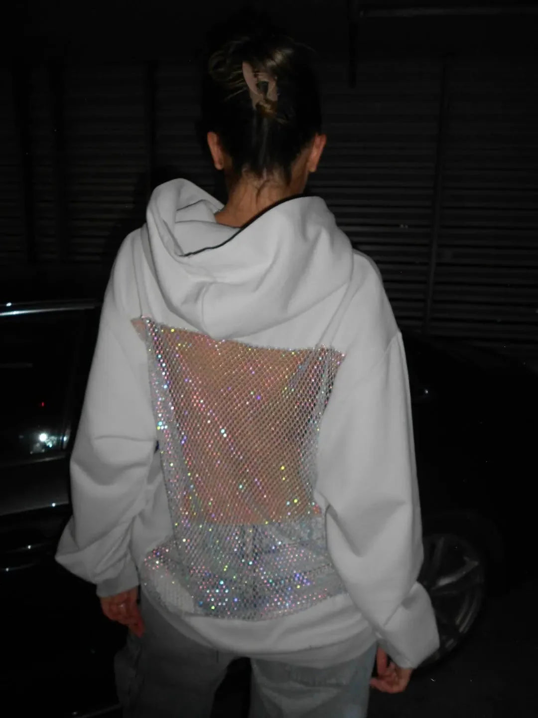 Fifaytech™ Luna Rhinestone Mesh Hoodie