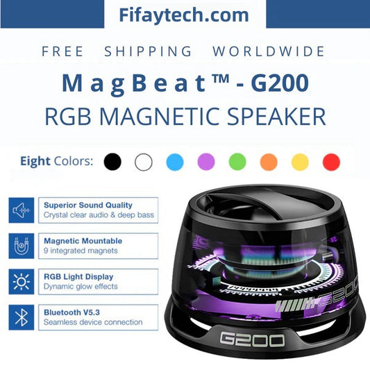 Fifaytech™ MagBeat – Stick, Shine & Sound with Waterproof Bass & RGB Glow