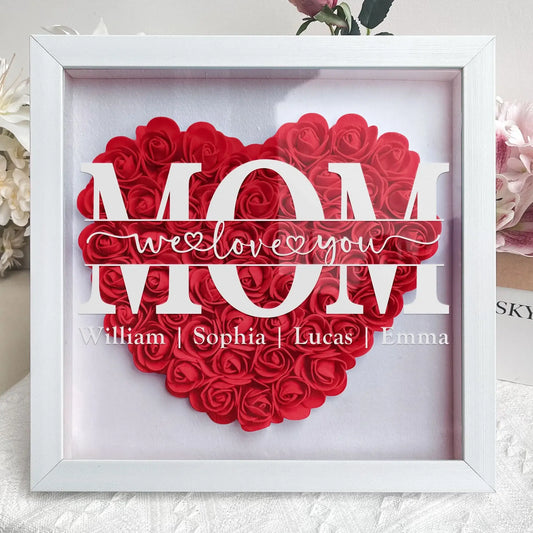 Fifaytech™ Mom We Love You - Personalized Flower Shadow Box