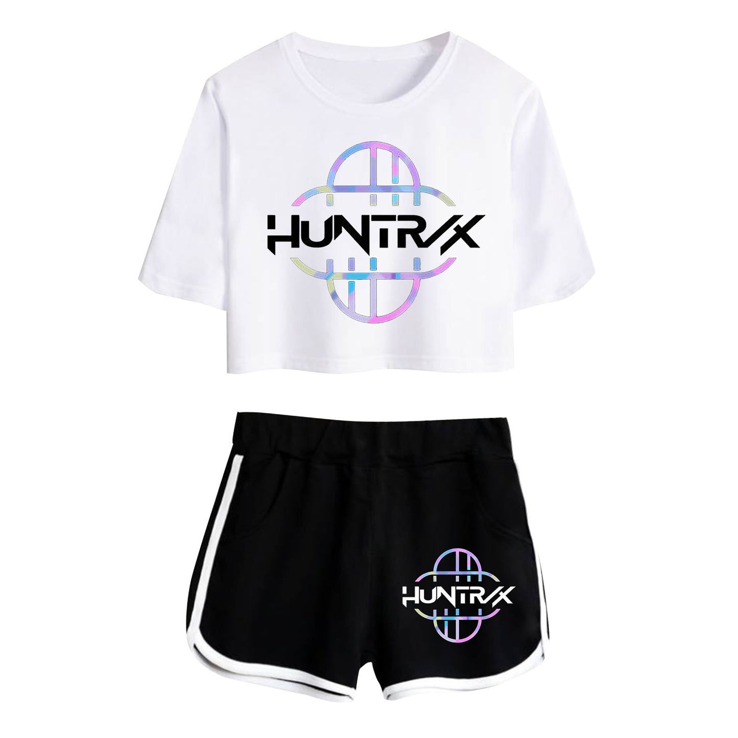 Fifaytech™ K-Pop Demon Hunter Huntrix Cropped Top + Shorts Two-Piece Set