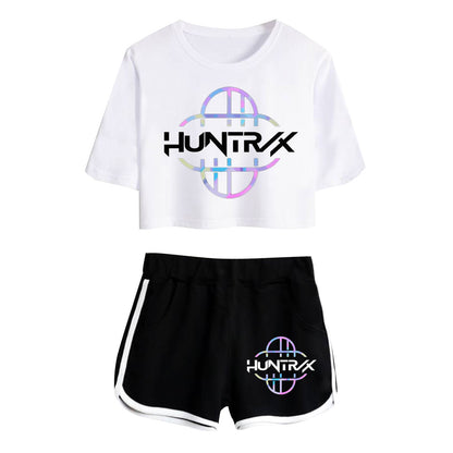 Fifaytech™ K-Pop Demon Hunter Huntrix Cropped Top + Shorts Two-Piece Set
