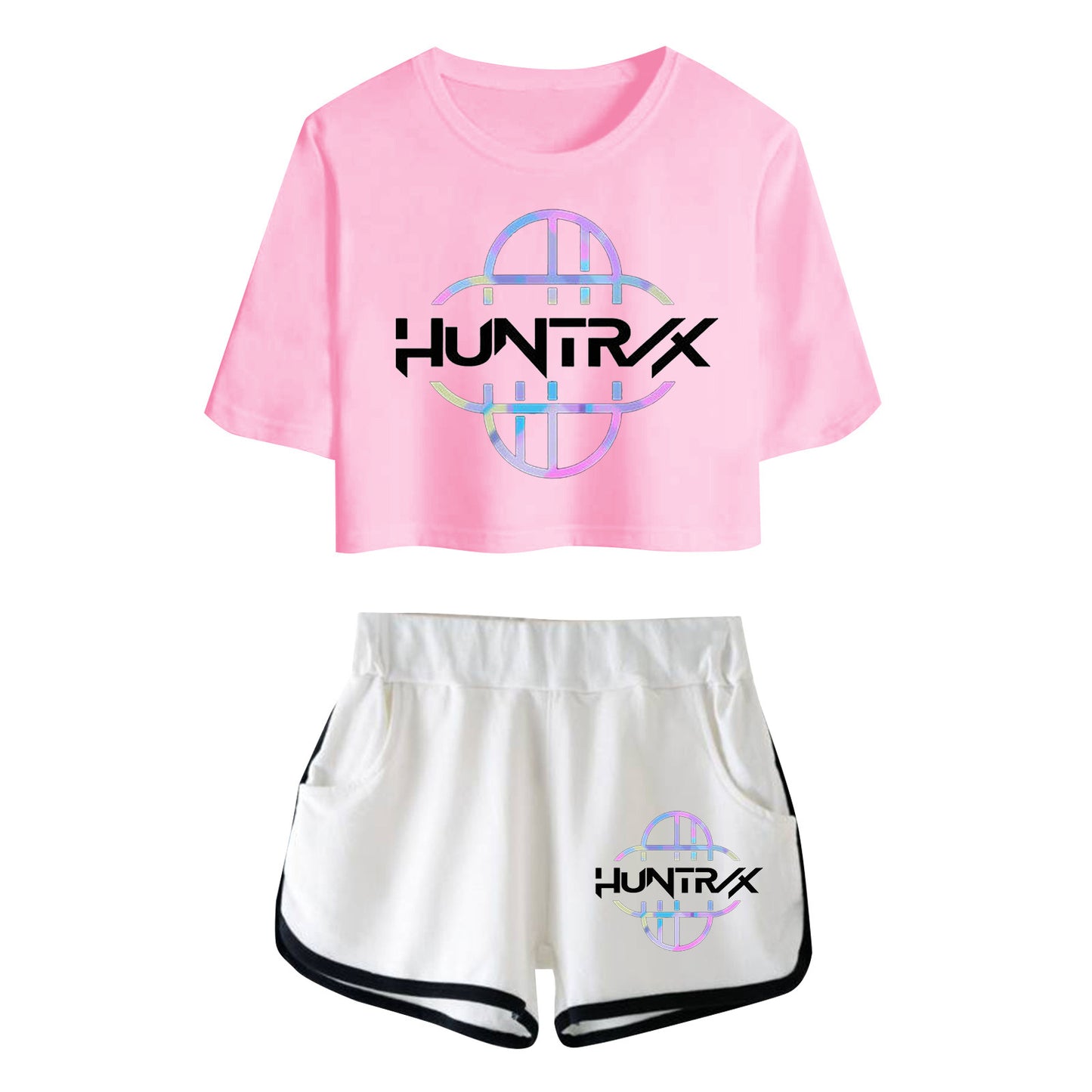 Fifaytech™ K-Pop Demon Hunter Huntrix Cropped Top + Shorts Two-Piece Set