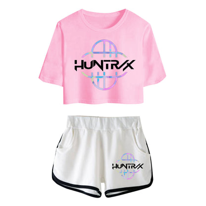 Fifaytech™ K-Pop Demon Hunter Huntrix Cropped Top + Shorts Two-Piece Set