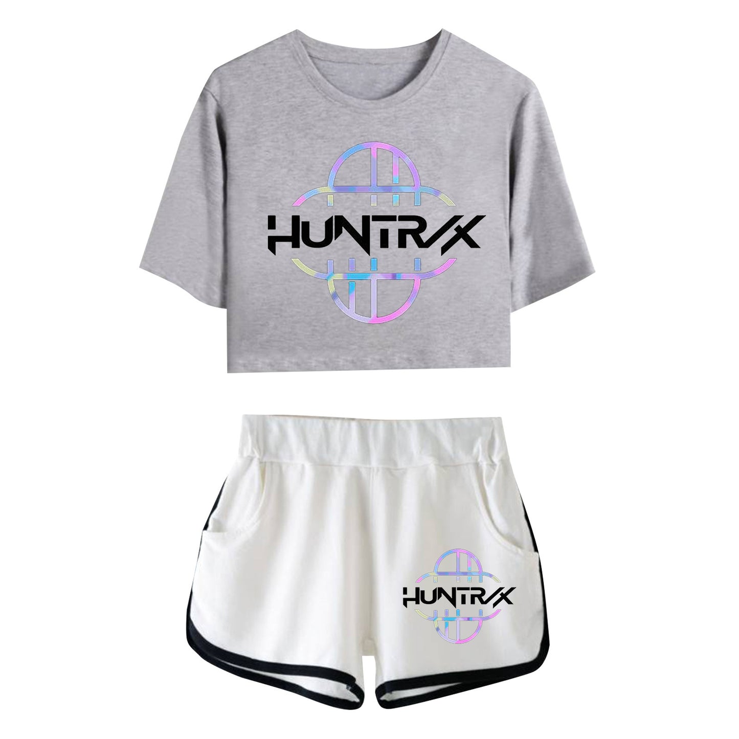 Fifaytech™ K-Pop Demon Hunter Huntrix Cropped Top + Shorts Two-Piece Set