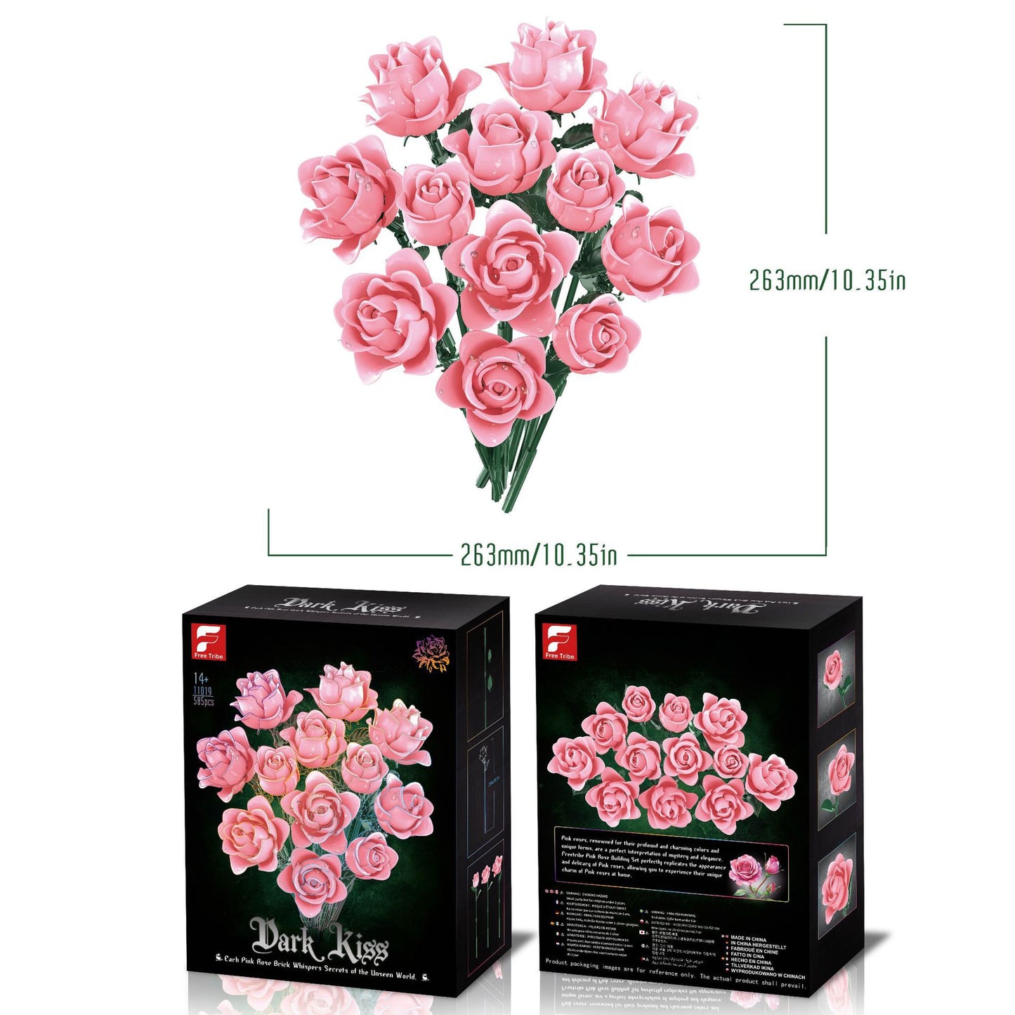 Fifaytech™ Roses Bouquet Building Block Set