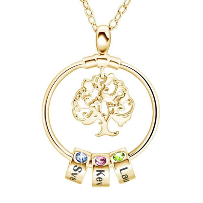 Fifaytech™ Personalized Family Tree Necklace With Children's Names