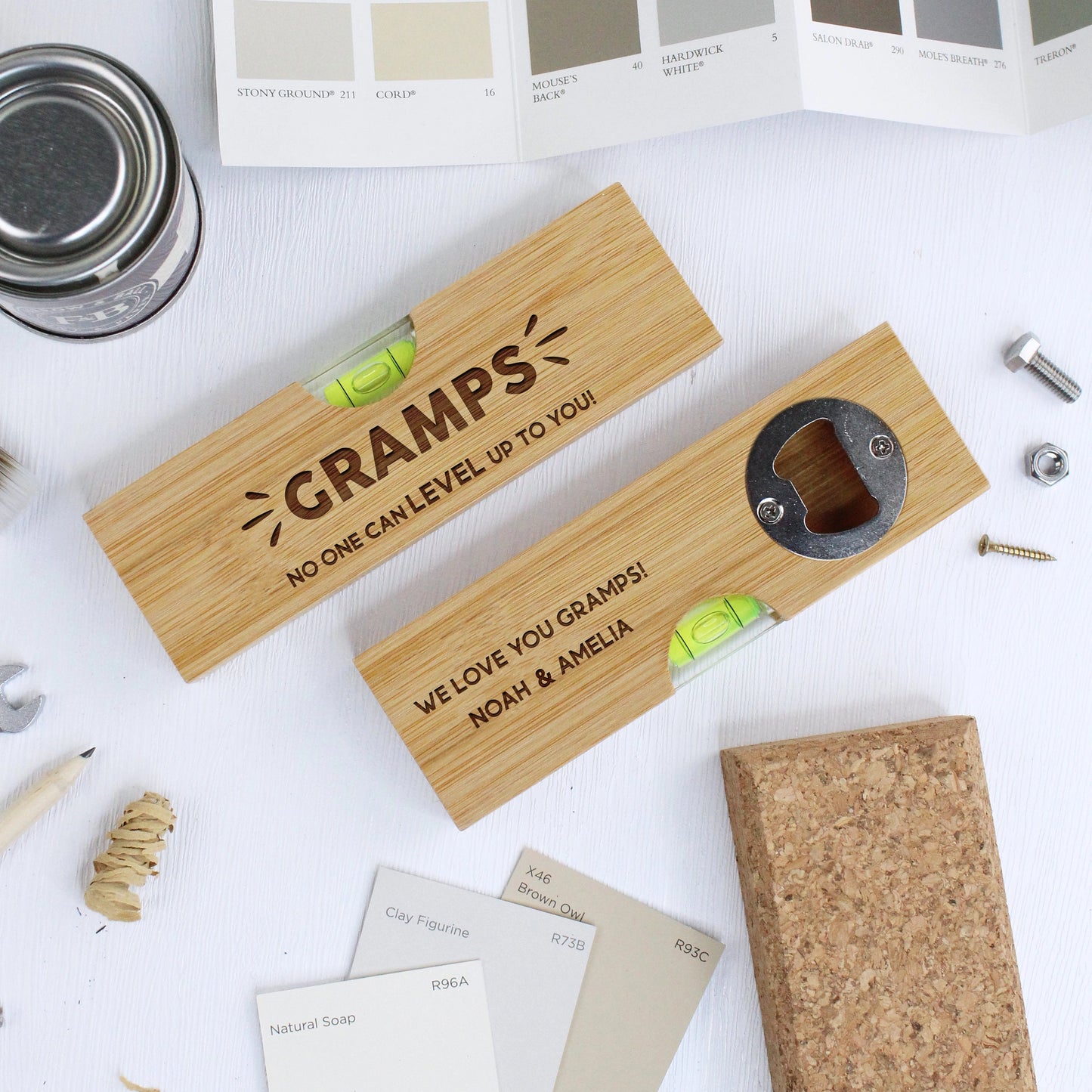 Fifaytech™ Personalized Custom Wooden Spirit Level Bottle Opener