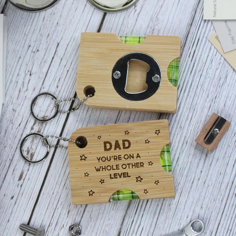 Fifaytech™ Personalized Custom Wooden Spirit Level Bottle Opener