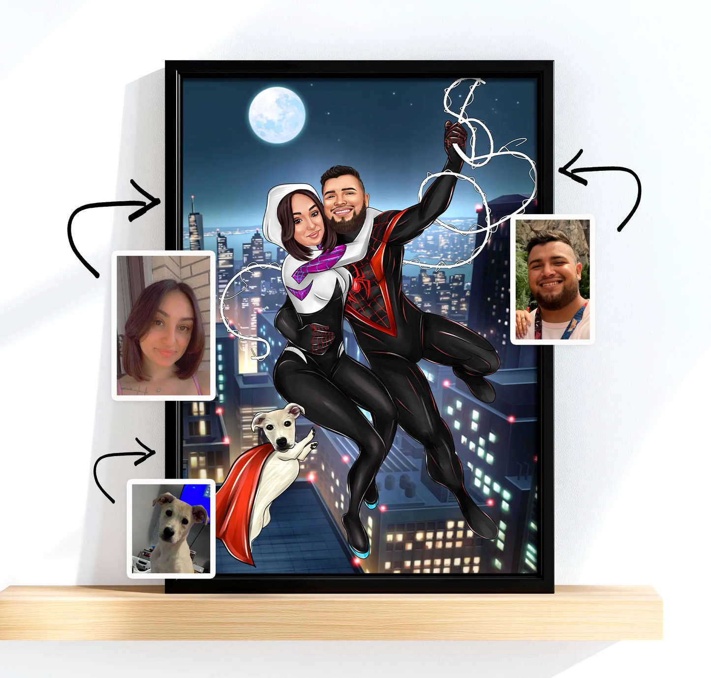 Fifaytech™ Personalized Superhero Couple Portrait