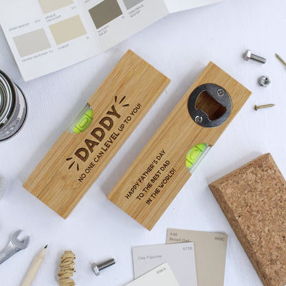 Fifaytech™ Personalized Custom Wooden Spirit Level Bottle Opener