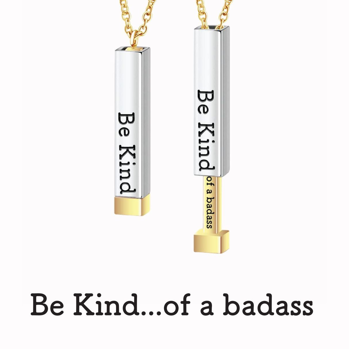 Fifaytech™ Be Kind...of a bi♡ch - Hidden Message Necklace